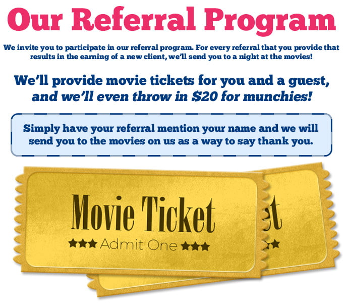 Referral program at the movies